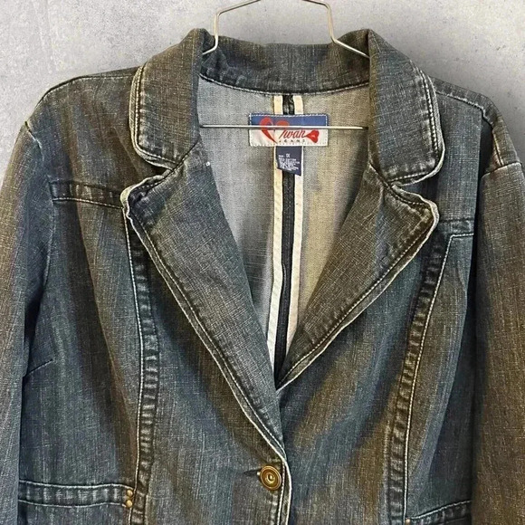 Mwah Jeans Denim Jacket women's plus size 1X medium wash with pockets - Picture 2 of 10